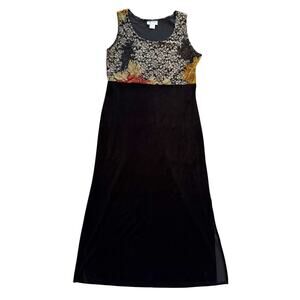 VTG K Studio Velvet Maxi Dress Womens 8 10 Y2K Whimsigoth Vamp Goth 90s vintage‎